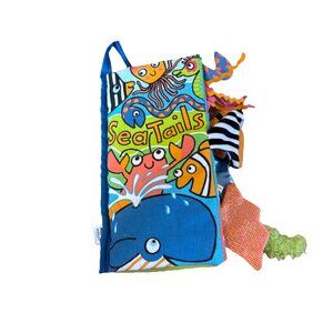 SEA TAILS  8” Soft Plush Book W/ Textures & Crinkle Sound Cover By Jellycat